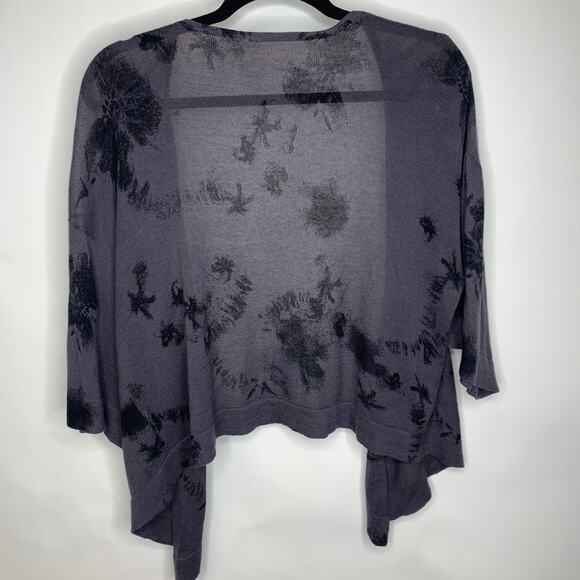 frenchi Gray Black Tie Dye Thin Cardigan Sz XS - Picture 2 of 6